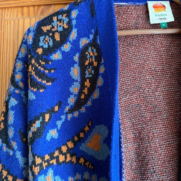 Farm Rio Toucans Scarf Print Cardigan Sweater | M - Picture 7 of 13